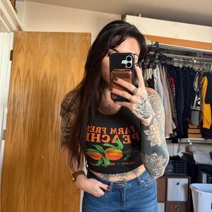 Farm Fresh Peaches Graphic Crop Top